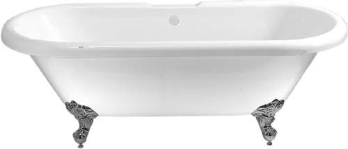 Matrix Baths Windsor double ended roll top bath with claw feet. 1800mm.