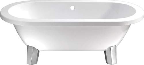 Matrix Baths Clarence double ended flat top bath with modern feet. 1800mm.