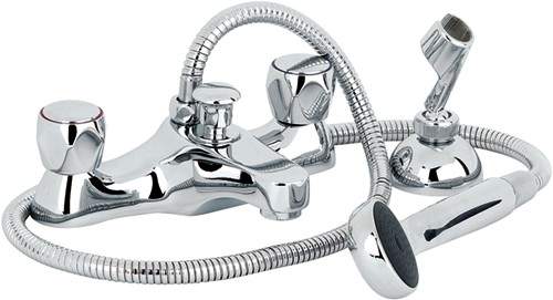 Mayfair Alpha Bath Shower Mixer Tap With Shower Kit (Chrome).