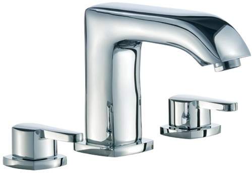 Mayfair Arch 3 Tap Hole Basin Mixer Tap With Click-Clack Waste (Chrome).