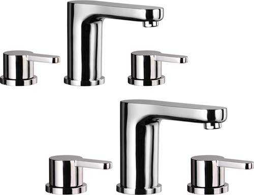 Mayfair Eion 3 Tap Hole Basin & Bath Filler Tap Set (Chrome).