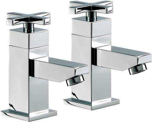 Mayfair Ice Quad Cross Bath Taps (Pair, Chrome).