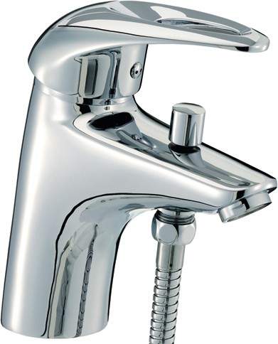 Mayfair Jet 1 Hole Bath Shower Mixer Tap With Shower Kit (Chrome).