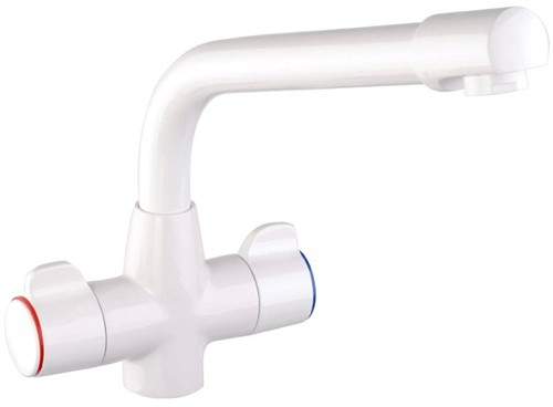 Mayfair Kitchen Aspen Monoblock Kitchen Tap With Swivel Spout (White).