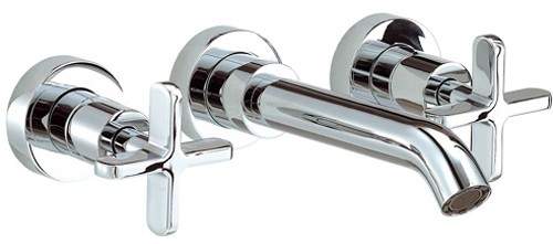 Mayfair Loli 3 Tap Hole Wall Mouted Basin Mixer Tap (Chrome).