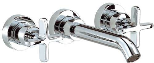 Mayfair Loli 3 Tap Hole Wall Mouted Bath Filler Tap (Chrome).