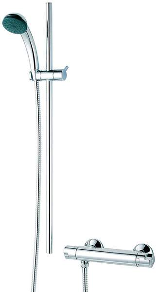 Mayfair Showers Thermostatic Bar Shower Valve With Slide Rail Kit.