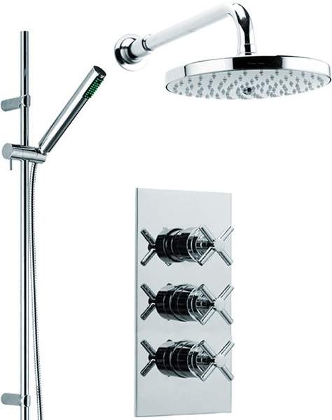 Mayfair Series X Triple Thermostatic Shower Valve Set With Shower Kit.