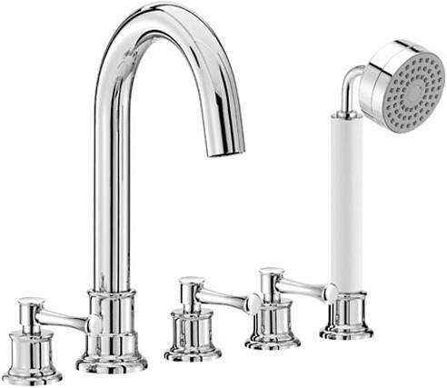 Mayfair Tait Lever 5 Tap Hole Bath Shower Mixer Tap With Shower Kit (Chrome).