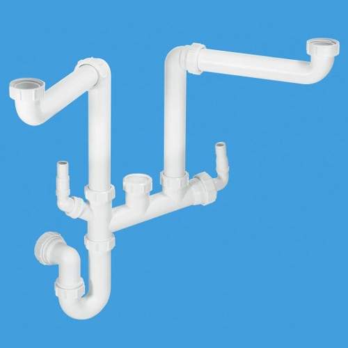 McAlpine Plumbing 1 1/2" Double Bowl Space Saver Plumbing Kit.