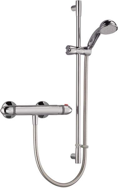 Mira Coda Thermostatic Bar Shower Valve With Shower Kit (Chrome).