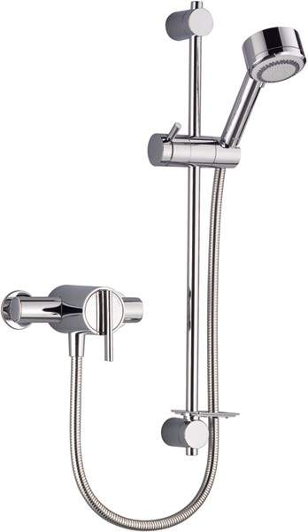 Mira Silver Exposed Thermostatic Shower Valve With Shower Kit (Chrome).