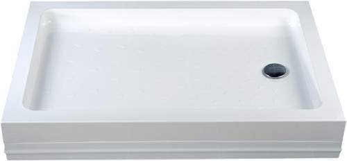 MX Trays Acrylic Capped Rectangular Shower Tray. Easy Plumb. 1200x800mm.