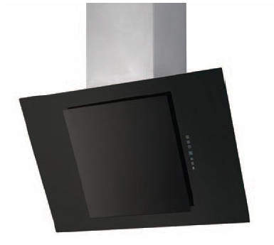 Osprey Hoods Cooker Hood With Black Angled Glass (S Steel, 700mm).