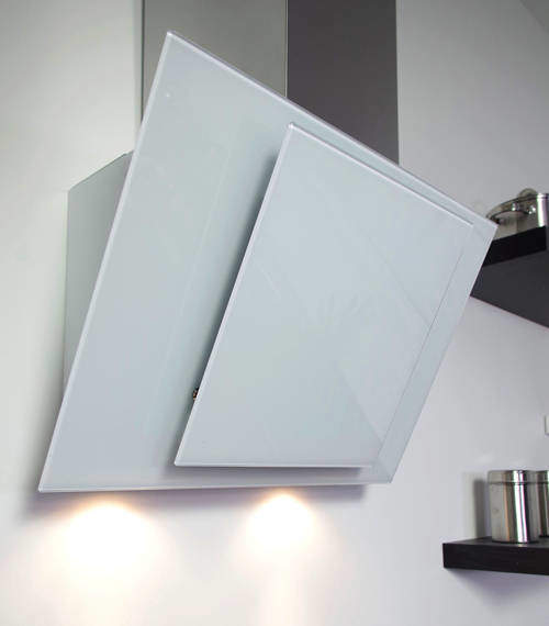 Osprey Hoods Cooker Hood With White Angled Glass (S Steel, 600mm).