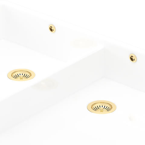 Perrin & Rowe Wastes Double Bowl Sink Waste and Overflow Kit (Gold).