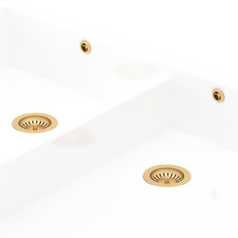 Perrin & Rowe Wastes Double Bowl Sink Waste and Overflow Kit (Satin Brass).