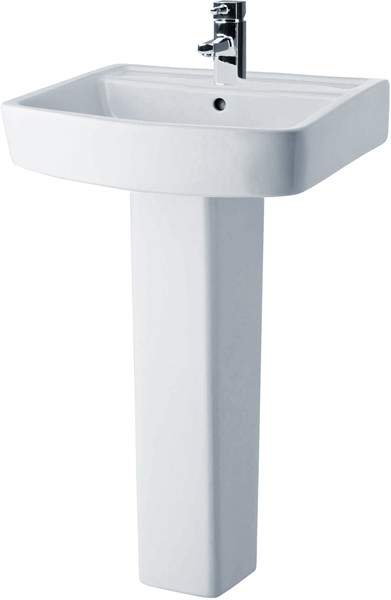 Crown Ceramics Bliss 520mm Basin & Pedestal (1 Tap Hole).