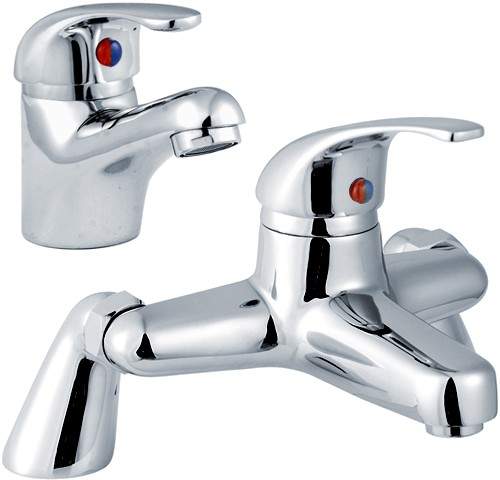 Nuie Eon Eon Basin & Bath Filler Tap Set (Chrome).