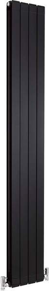 Crown Radiators Myrtle Vertical Radiator (Black). 255x1800mm. 4105 BTU.