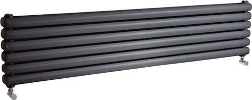 Crown Radiators Peony Double Radiator. 5705 BTU (Anthracite). 1500mm Wide.