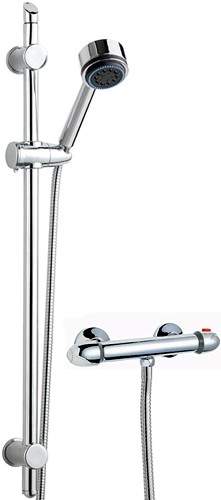 Crown Showers Thermostatic Bar Shower Valve With Slide Rail Kit.