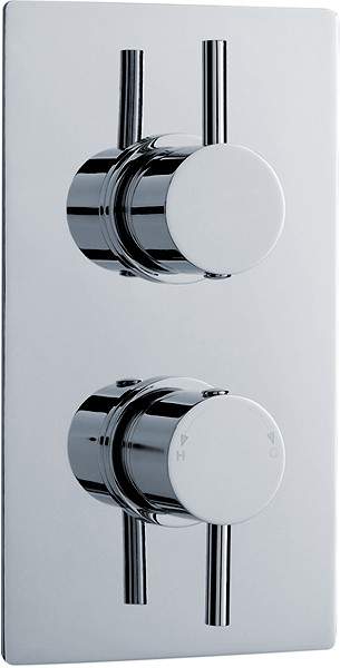 Crown Showers 3/4" Twin Thermostatic Shower Valve, Diverter & ABS Trim.