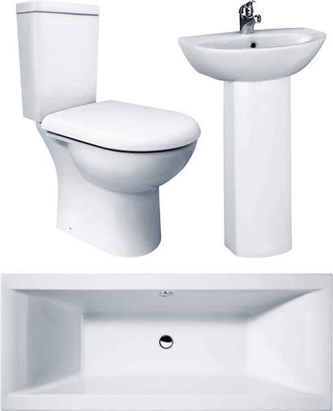 Crown Suites Knedlington Bathroom Suite With Double Ended Bath (1700x700mm).