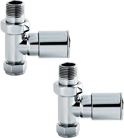 Crown Radiator Valves Straight Radiator Valves (Pair, Chrome).