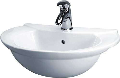 Crown Ceramics Otley Semi Recessed Basin (1 Tap Hole).