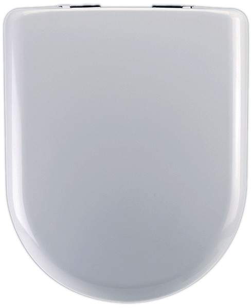Crown Luxury Soft Close Toilet Seat, Chrome Hinges (D Shaped, White).