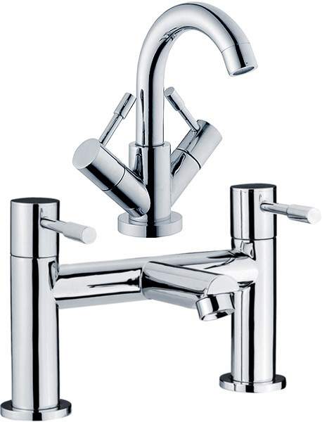 Crown Series 2 Basin & Bath Filler Tap Set (Chrome).