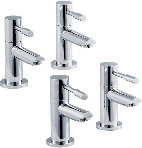 Crown Series 2 Basin & Bath Taps Set (Chrome).