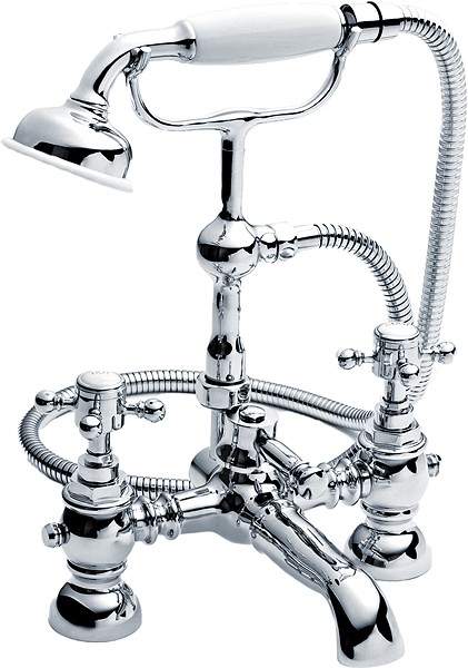 Crown Edwardian Traditional Bath Shower Mixer Tap With Shower Kit.