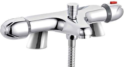 Crown Taps Thermostatic Bath Shower Mixer Tap (Chrome).