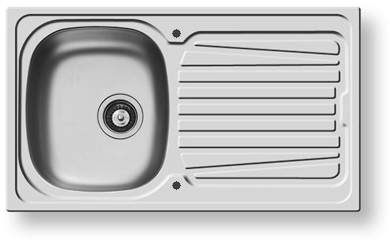 Pyramis Sparta Kitchen Sink & Waste. 860x500mm (Reversible, 1 Tap Hole).