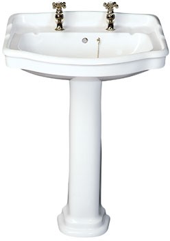 Avoca Classique 2 Tap Hole Basin and Pedestal.