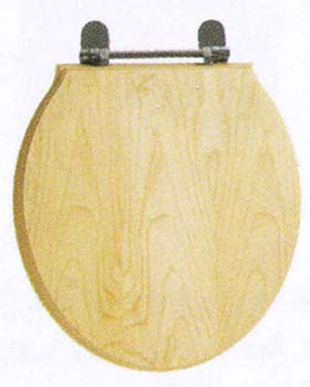 daVinci Maple contemporary toilet seat with chrome hinges.