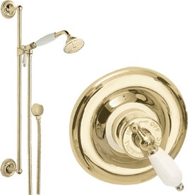 Waterford Sequential thermo concealed shower kit (Gold, Special Order)