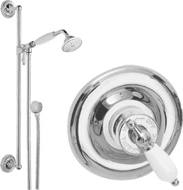 Waterford Sequential thermostatic concealed shower valve & slide rail kit.