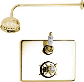 Galway Twin thermostatic shower valve with BIR kit (Gold, Special Offer)