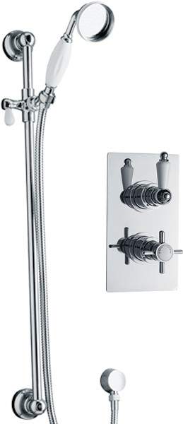 Galway Twin thermostatic shower valve with slide rail kit (Chrome)