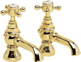 Waterford Basin taps (Pair, Antique Gold)