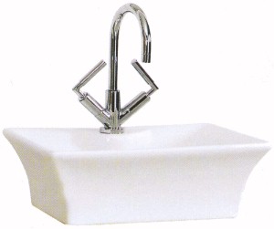 Shires Rectangular Tango Free-Standing Basin, 1 Tap Hole. 480x385x160mm.