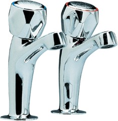 Solo High neck sink taps (Pair, Chrome)