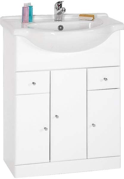 daVinci 650mm Contour Vanity Unit with drawers and one piece ceramic basin.