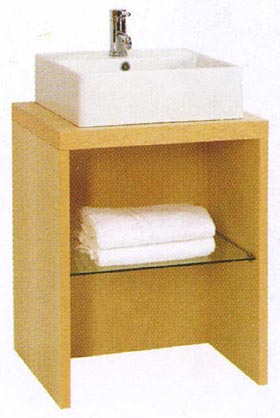 daVinci Parisi midi maple stand and freestanding basin, with shelf.