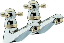 Monet Basin taps (Pair, Chrome/Gold)