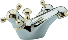 Monet Mono basin mixer tap (Chrome/Gold) + Free pop up waste