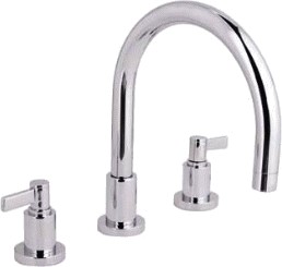 Saros 3 tap hole deck mounted bath mixer